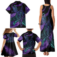In September We Wear Teal And Purple Family Matching Tank Maxi Dress and Hawaiian Shirt Magic Ribbon Semicolon
