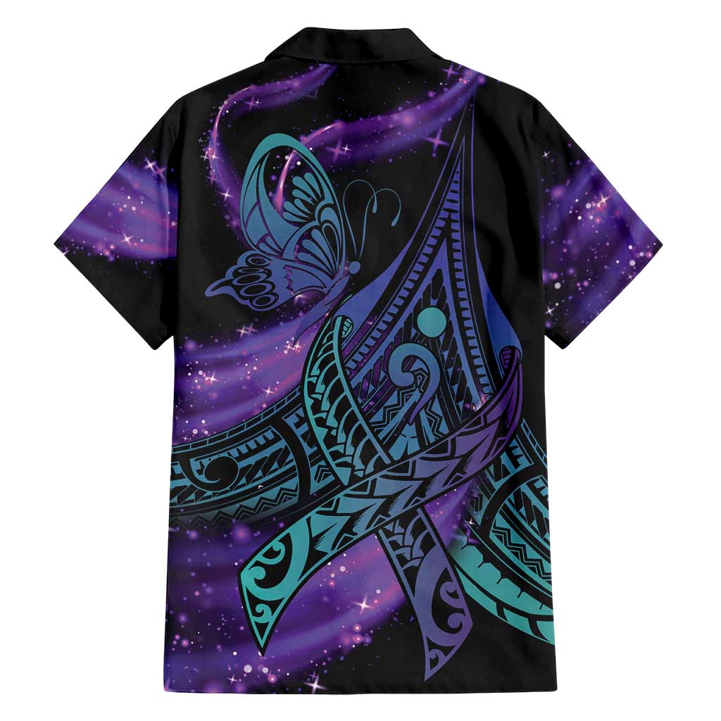 In September We Wear Teal And Purple Family Matching Tank Maxi Dress and Hawaiian Shirt Magic Ribbon Semicolon