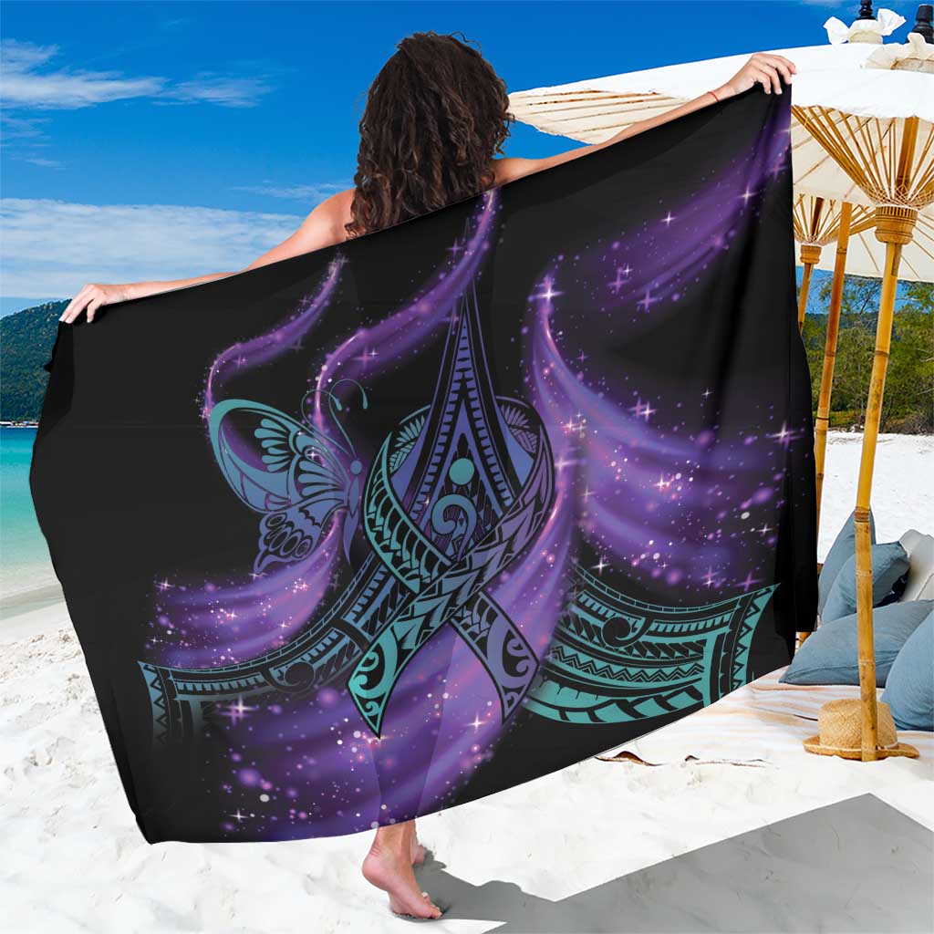 In September We Wear Teal And Purple Sarong Magic Ribbon Semicolon