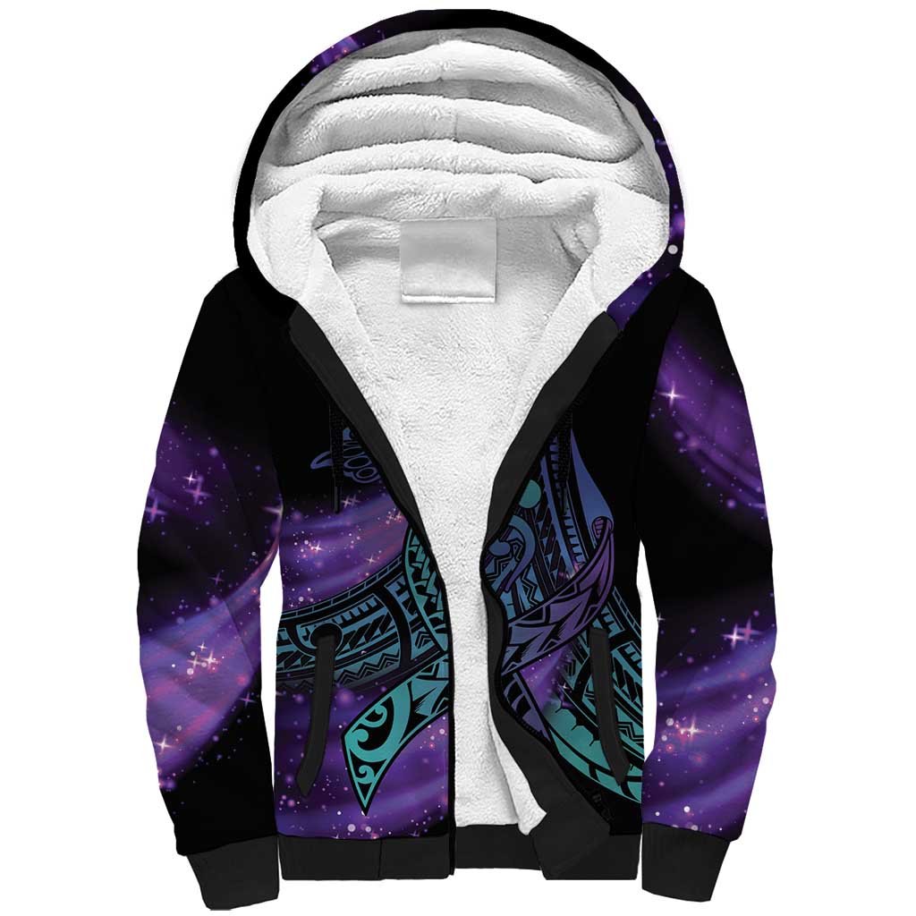 In September We Wear Teal And Purple Sherpa Hoodie Magic Ribbon Semicolon
