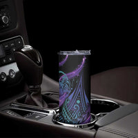 In September We Wear Teal And Purple Skinny Tumbler Magic Ribbon Semicolon