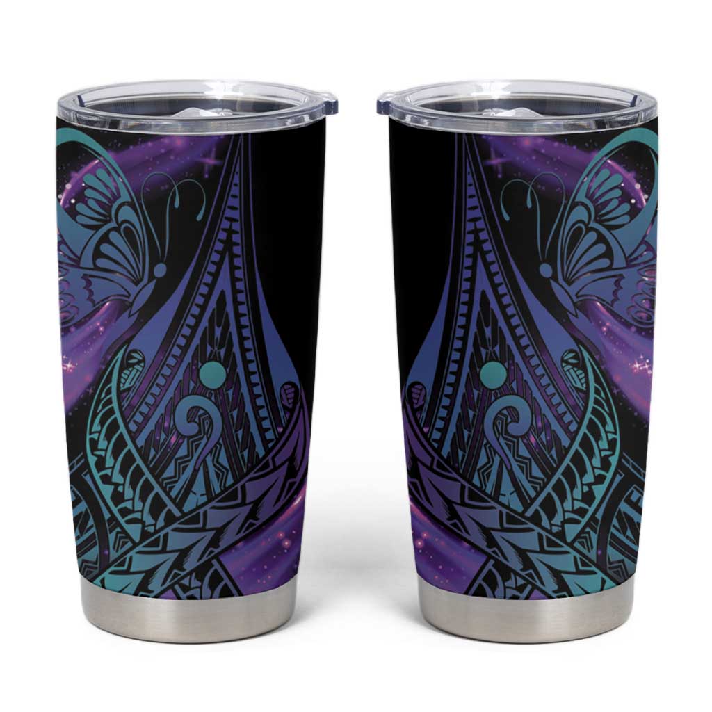 In September We Wear Teal And Purple Tumbler Cup Magic Ribbon Semicolon