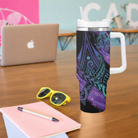 In September We Wear Teal And Purple Tumbler With Handle Magic Ribbon Semicolon