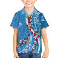 Fiji Tagimaucia Floral Family Matching Puletasi and Hawaiian Shirt Tapa Pattern