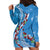 Fiji Tagimaucia Floral Hoodie Dress Tapa Pattern