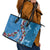 Fiji Tagimaucia Floral Leather Tote Bag Tapa Pattern