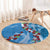 Fiji Tagimaucia Floral Round Carpet Tapa Pattern