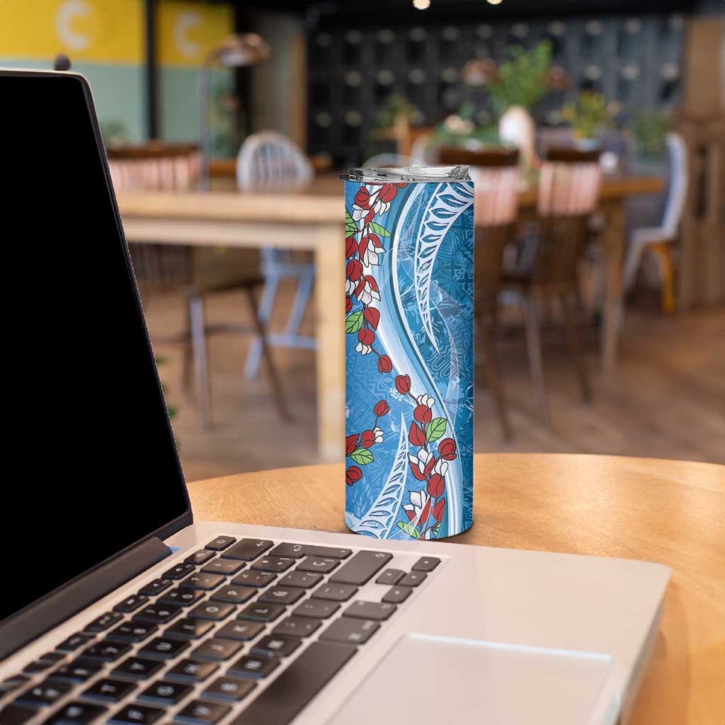 Fiji Tagimaucia Floral Skinny Tumbler Tapa Pattern