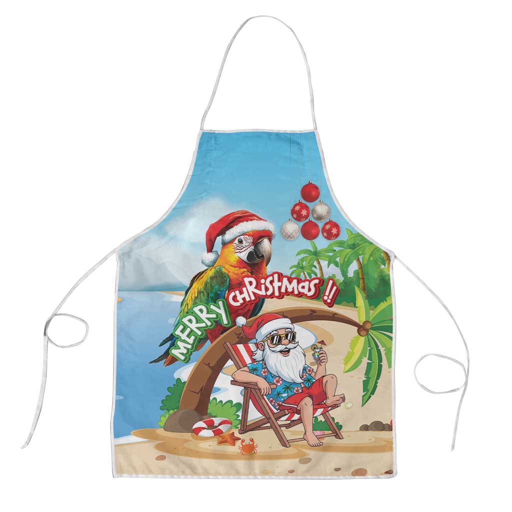 Hawaii Santa Parrot Christmas Apron Summer Vibe - Polynesian Pride