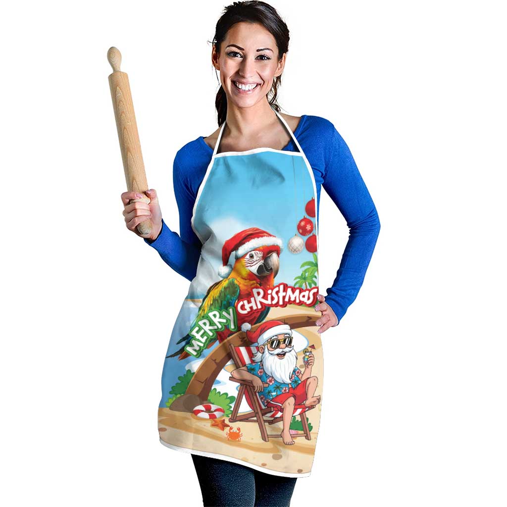 Hawaii Santa Parrot Christmas Apron Summer Vibe - Polynesian Pride