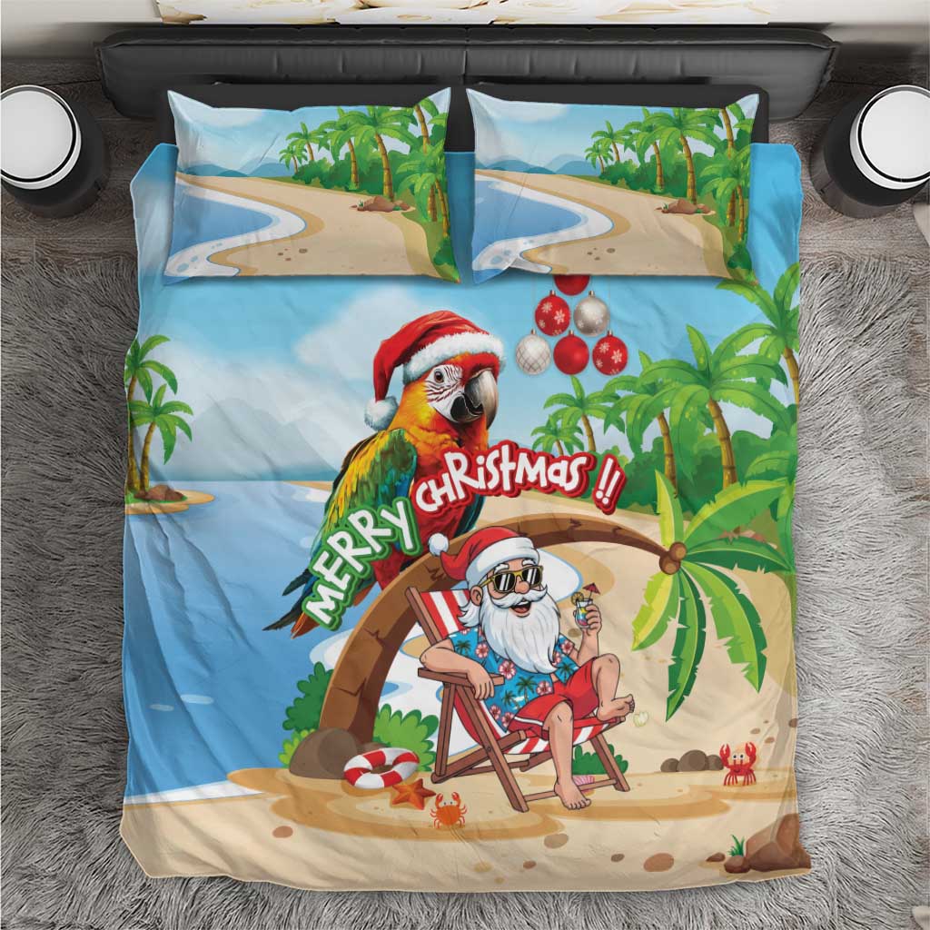 Hawaii Santa Parrot Christmas Bedding Set Summer Vibe - Polynesian Pride