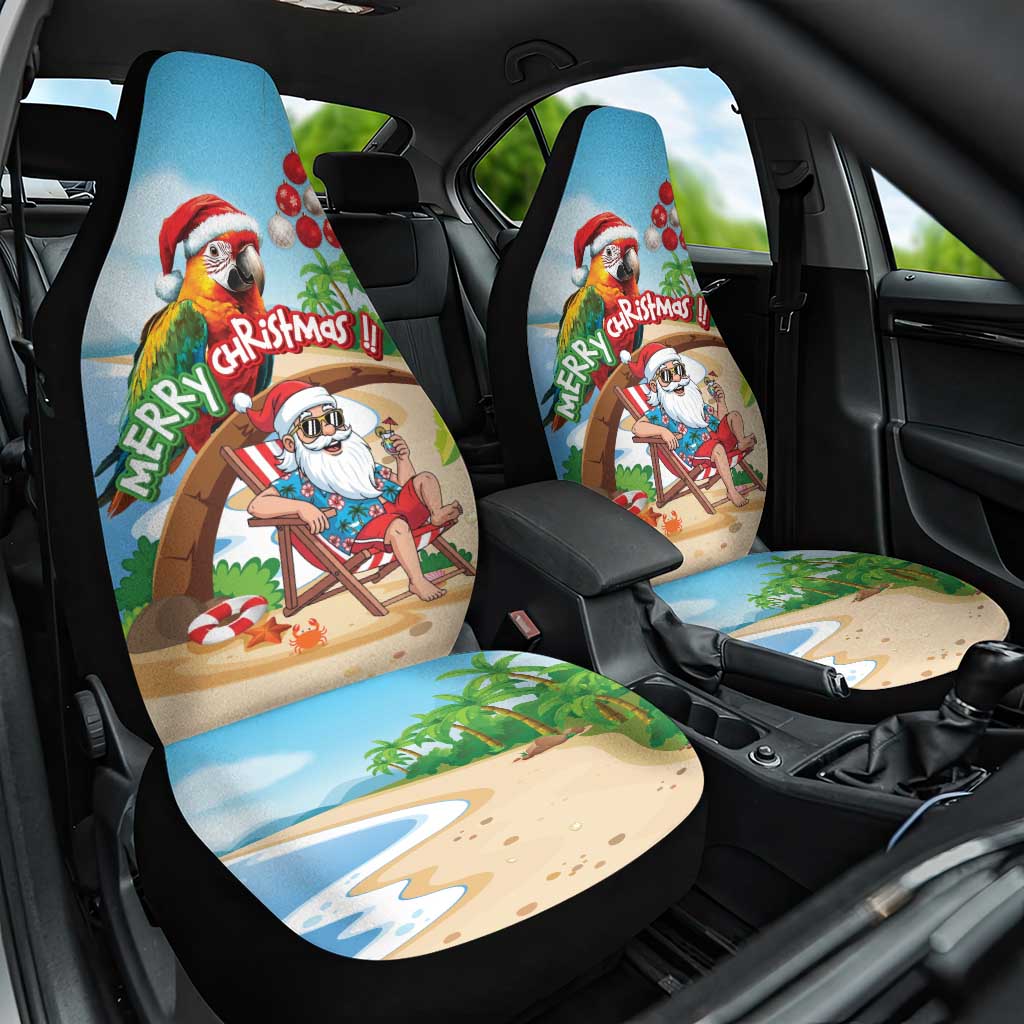 Hawaii Santa Parrot Christmas Car Seat Cover Summer Vibe - Polynesian Pride