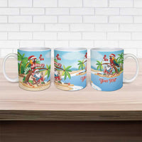 Personalized Hawaii Santa Parrot Christmas Ceramic Mug Summer Vibe - Polynesian Pride