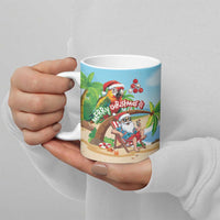 Personalized Hawaii Santa Parrot Christmas Ceramic Mug Summer Vibe - Polynesian Pride