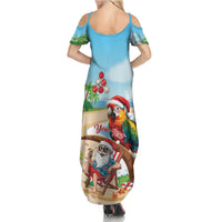 Personalized Hawaii Santa Parrot Christmas Family Matching Summer Maxi Dress and Hawaiian Shirt Summer Vibe - Polynesian Pride