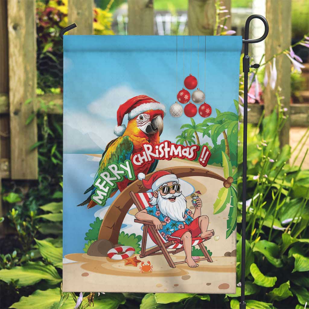 Hawaii Santa Parrot Christmas Garden Flag Summer Vibe - Polynesian Pride