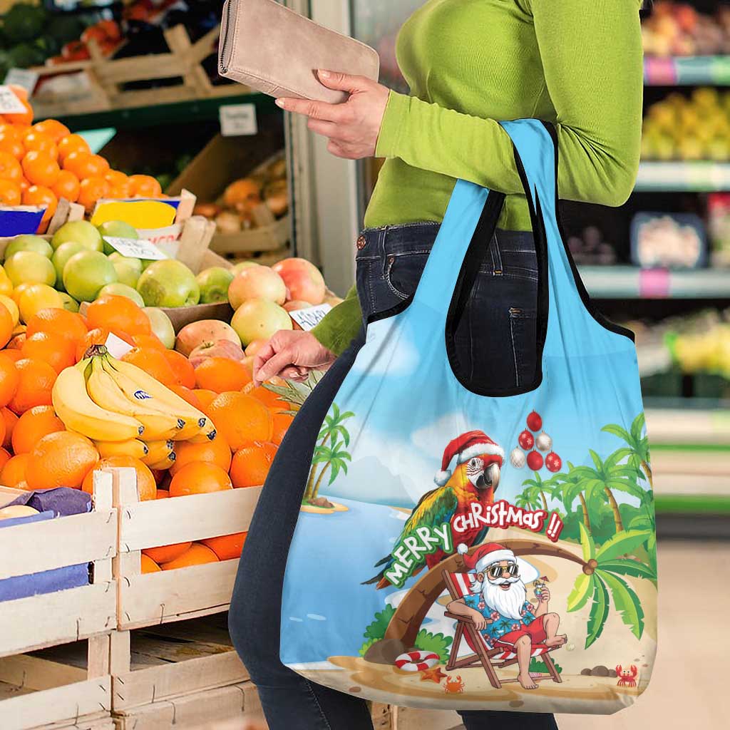 Hawaii Santa Parrot Christmas Grocery Bag Summer Vibe - Polynesian Pride
