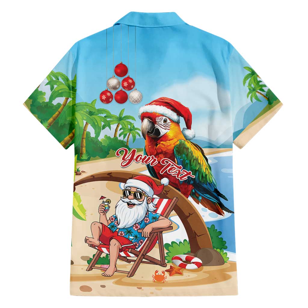 Personalized Hawaii Santa Parrot Christmas Hawaiian Shirt Summer Vibe - Polynesian Pride