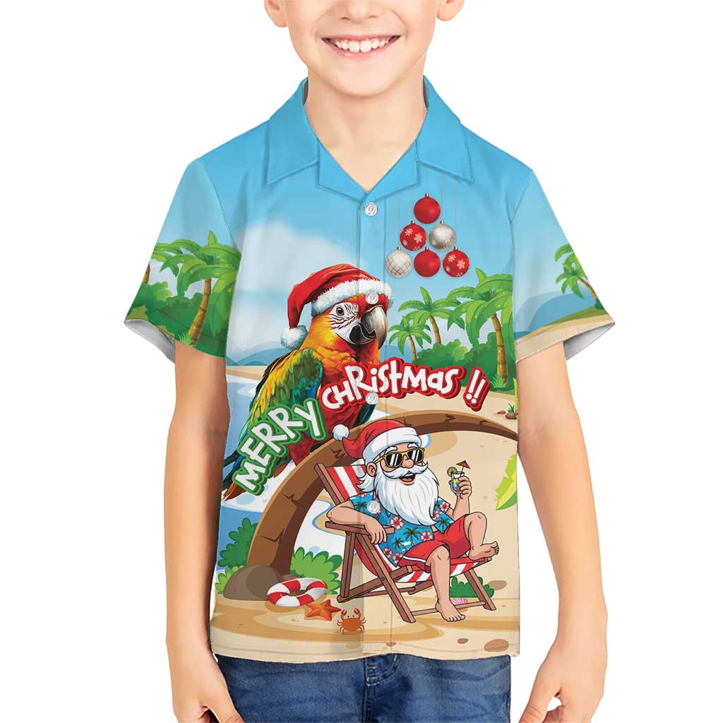 Personalized Hawaii Santa Parrot Christmas Hawaiian Shirt Summer Vibe - Polynesian Pride