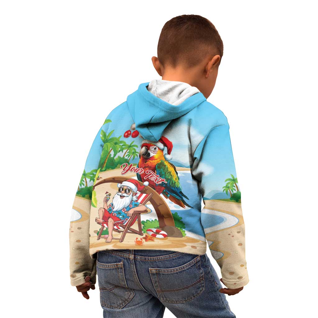Personalized Hawaii Santa Parrot Christmas Kid Hoodie Summer Vibe - Polynesian Pride