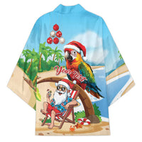 Personalized Hawaii Santa Parrot Christmas Kimono Summer Vibe - Polynesian Pride
