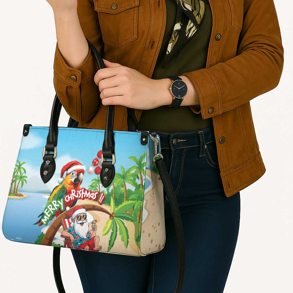 Hawaii Santa Parrot Christmas Leather Bag Summer Vibe - Polynesian Pride