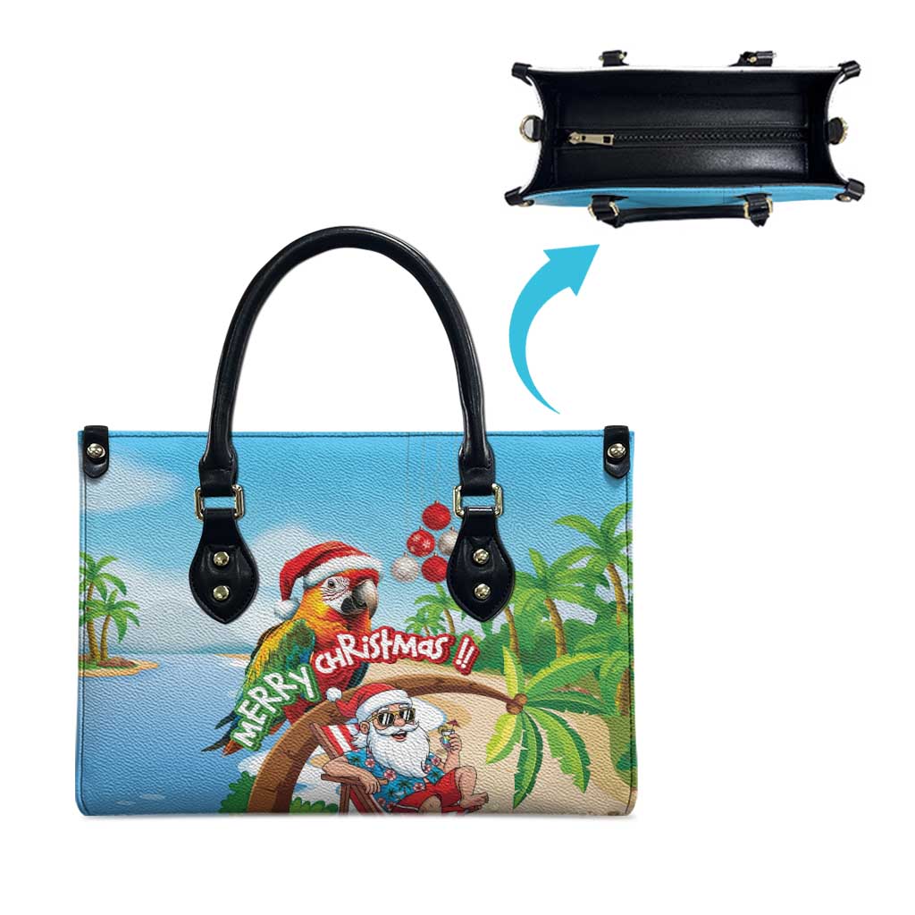 Hawaii Santa Parrot Christmas Leather Bag Summer Vibe - Polynesian Pride