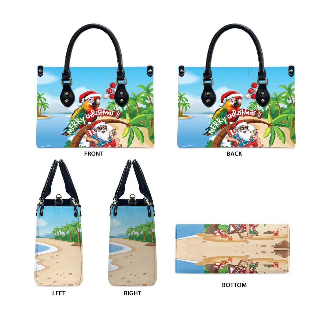 Hawaii Santa Parrot Christmas Leather Bag Summer Vibe - Polynesian Pride