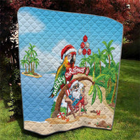Hawaii Santa Parrot Christmas Quilt Summer Vibe - Polynesian Pride
