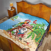 Hawaii Santa Parrot Christmas Quilt Summer Vibe - Polynesian Pride