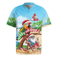 Personalized Hawaii Santa Parrot Christmas Rugby Jersey Summer Vibe - Polynesian Pride