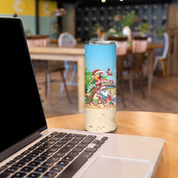 Personalized Hawaii Santa Parrot Christmas Skinny Tumbler Summer Vibe - Polynesian Pride