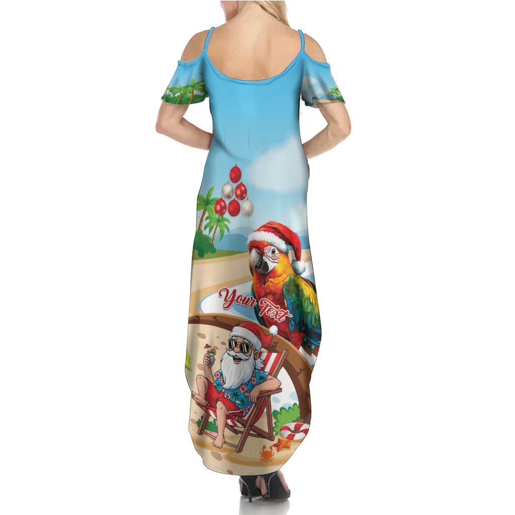 Personalized Hawaii Santa Parrot Christmas Summer Maxi Dress Summer Vibe - Polynesian Pride