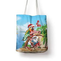 Hawaii Santa Parrot Christmas Tote Bag Summer Vibe - Polynesian Pride