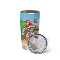 Personalized Hawaii Santa Parrot Christmas Tumbler Cup Summer Vibe - Polynesian Pride