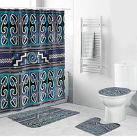 Maori Matariki Bathroom Set Blue Galaxy Aesthetic Koru Art