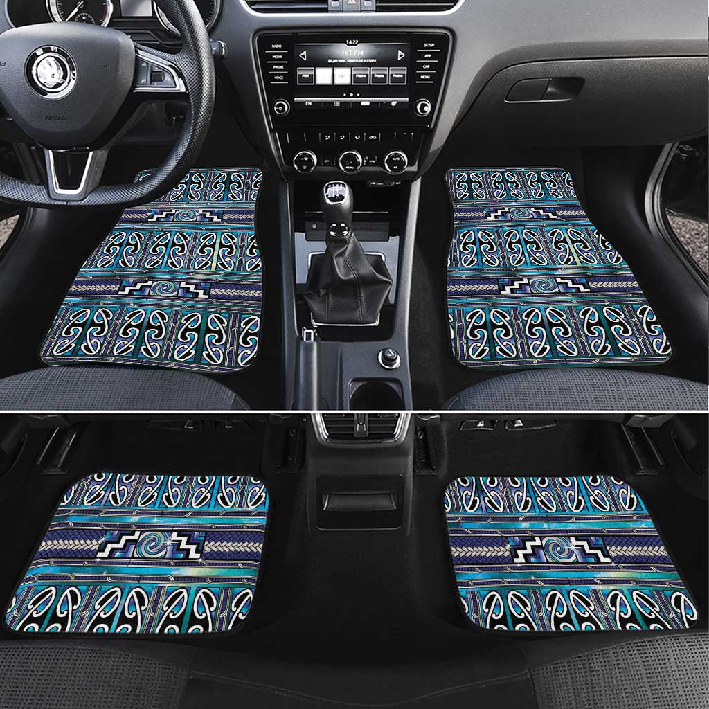 Maori Matariki Car Mats Blue Galaxy Aesthetic Koru Art