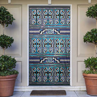 Maori Matariki Door Cover Blue Galaxy Aesthetic Koru Art