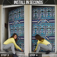 Maori Matariki Door Cover Blue Galaxy Aesthetic Koru Art