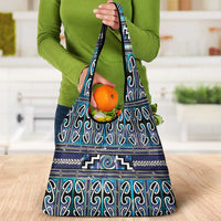 Maori Matariki Grocery Bag Blue Galaxy Aesthetic Koru Art