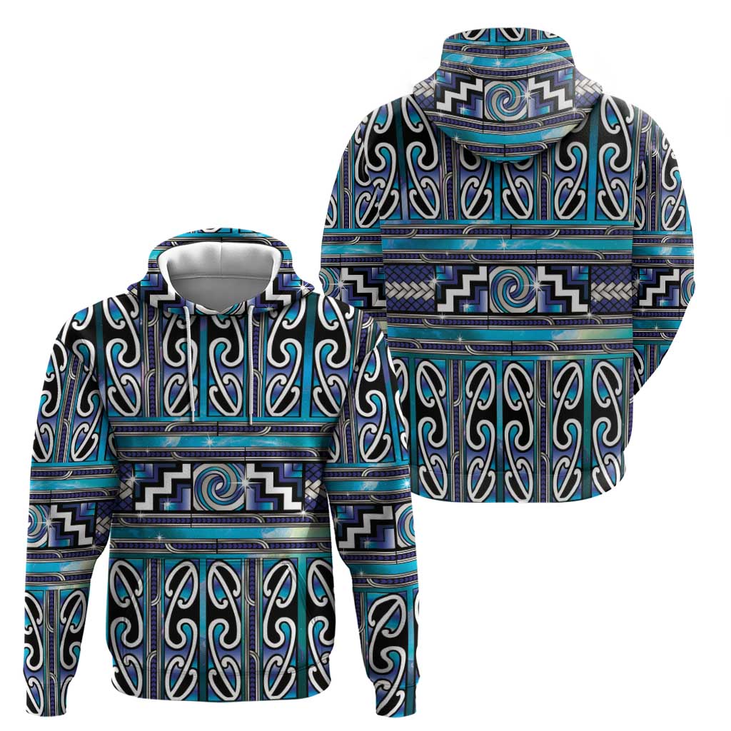 Maori Matariki Hoodie Blue Galaxy Aesthetic Koru Art