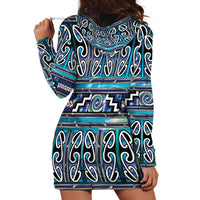 Maori Matariki Hoodie Dress Blue Galaxy Aesthetic Koru Art