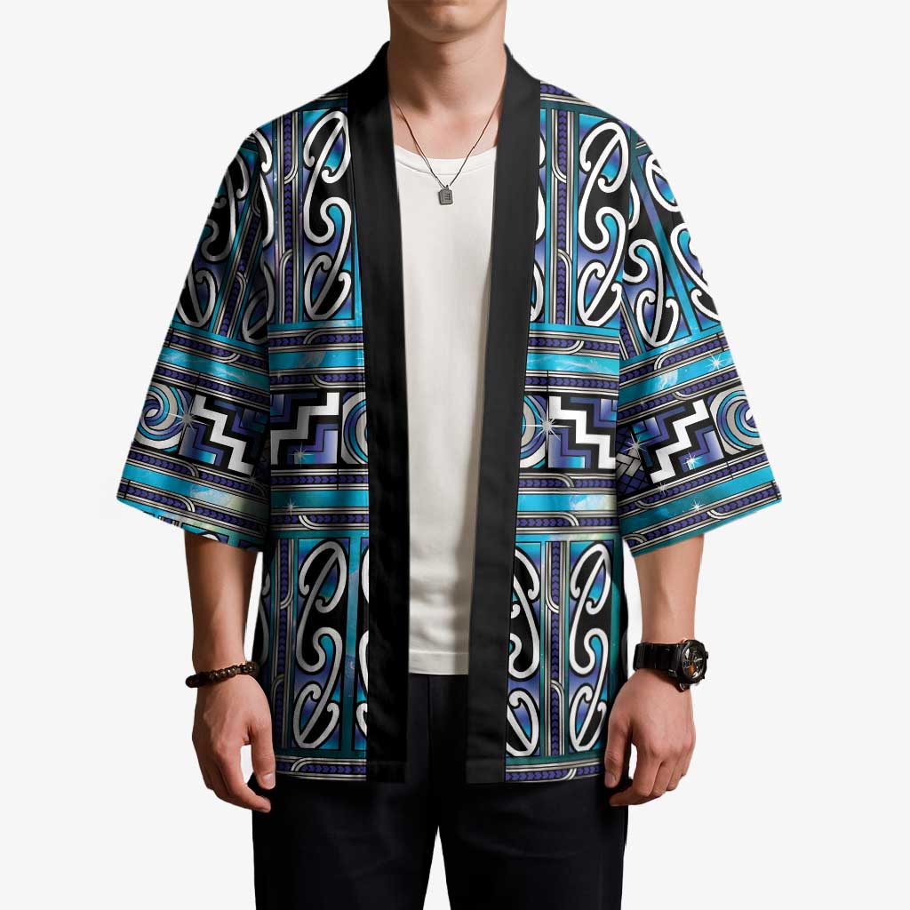 Maori Matariki Kimono Blue Galaxy Aesthetic Koru Art
