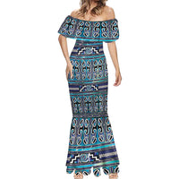 Maori Matariki Mermaid Dress Blue Galaxy Aesthetic Koru Art