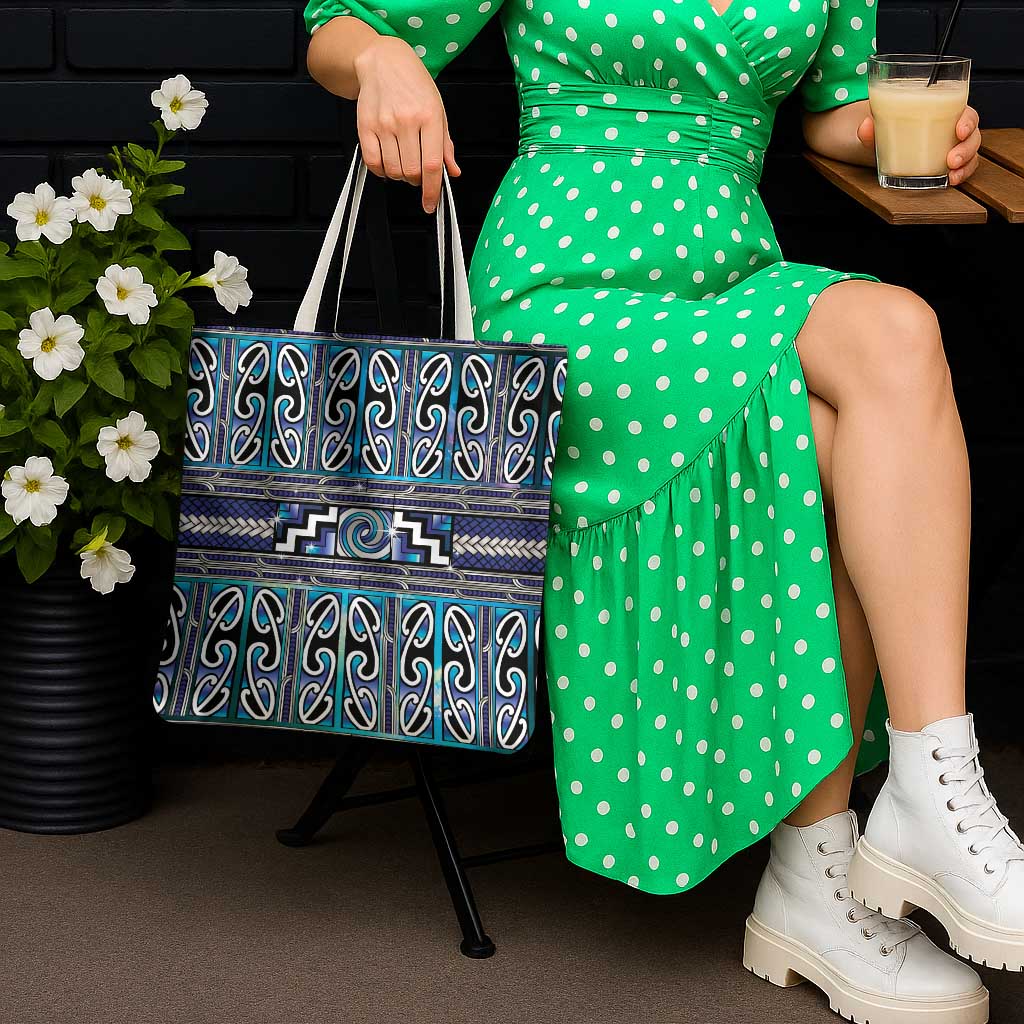 Maori Matariki Tote Bag Blue Galaxy Aesthetic Koru Art