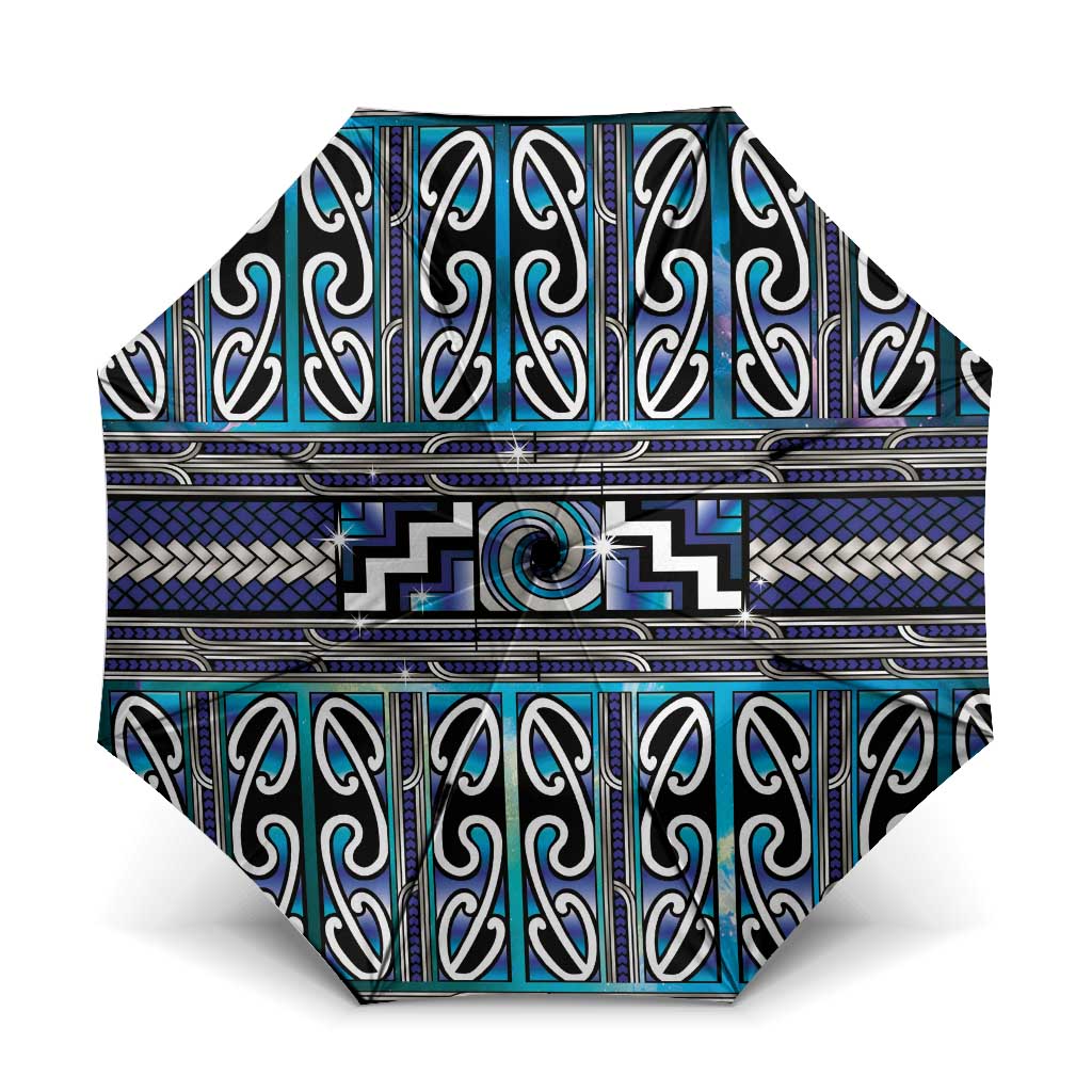 Maori Matariki Umbrella Blue Galaxy Aesthetic Koru Art