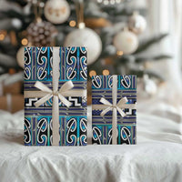 Maori Matariki Wrapping Paper Blue Galaxy Aesthetic Koru Art