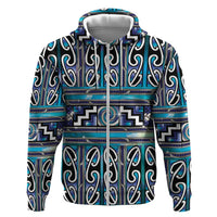 Maori Matariki Zip Hoodie Blue Galaxy Aesthetic Koru Art