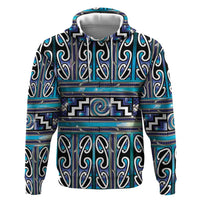 Maori Matariki Zip Hoodie Blue Galaxy Aesthetic Koru Art