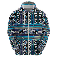 Maori Matariki Zip Hoodie Blue Galaxy Aesthetic Koru Art